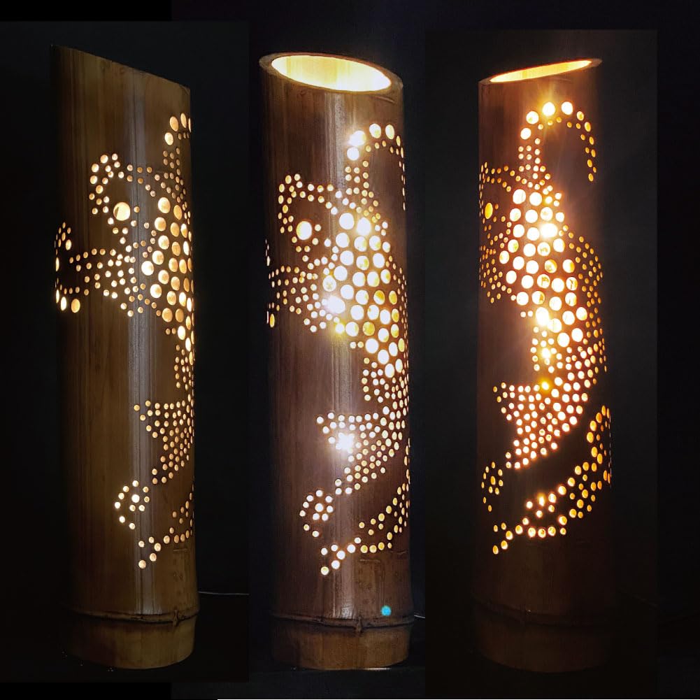 Amazon.co.jp : 鯉弐 上州華寓夜 竹灯篭 竹あかり 野宿の灯 電球色LED